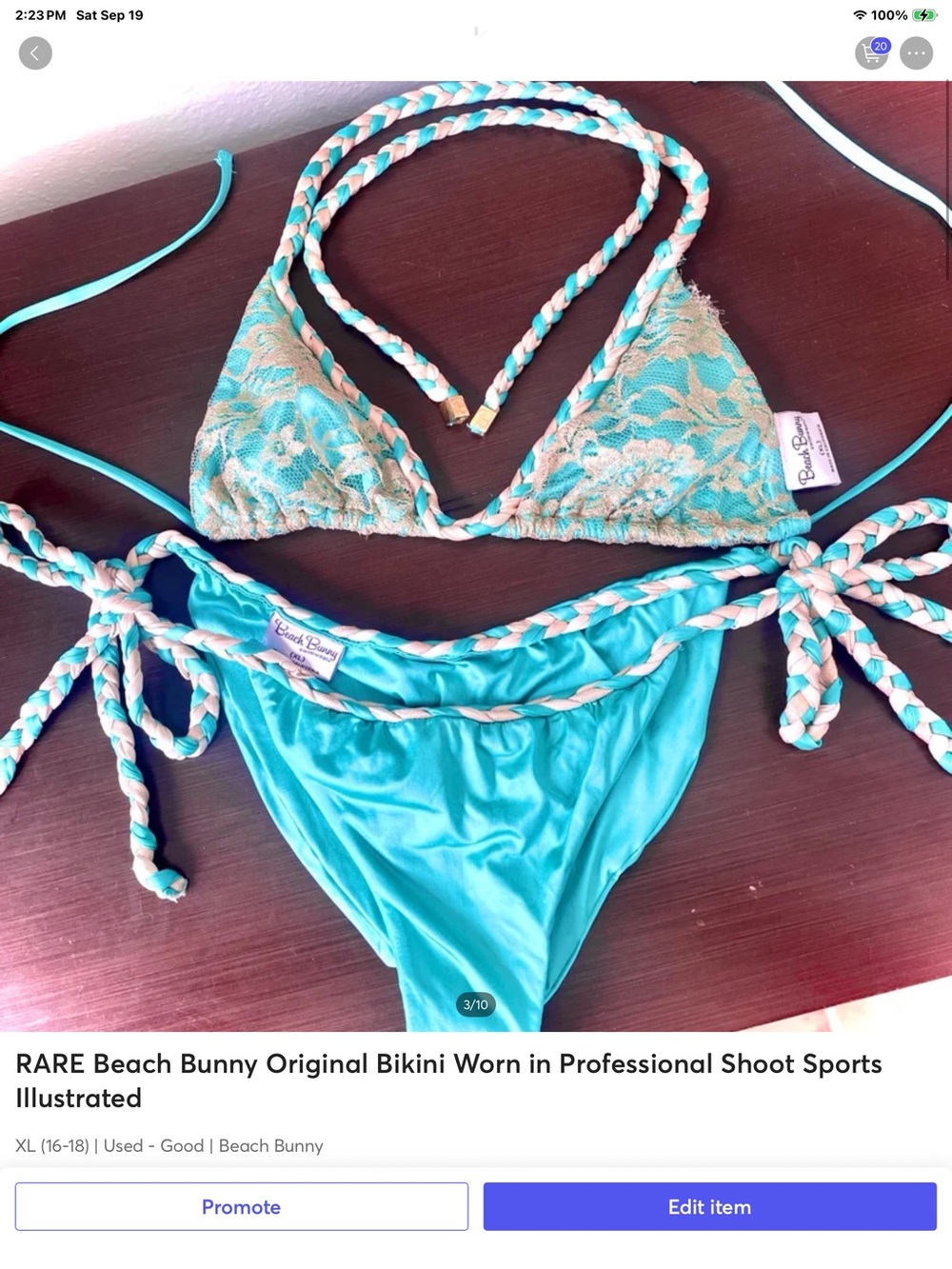RARE Beach Bunny Original Bikini Worn in Professional Shoot Sports Illustrated - Picture 3 of 11